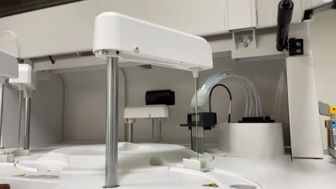 Automate analyzing in modern laboratory. Stock Footage 247171630