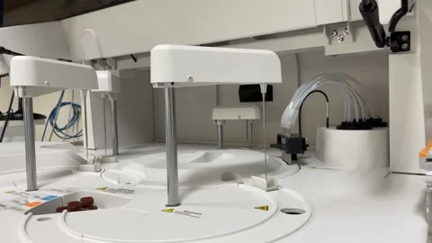 Automate analyzing in modern laboratory. Stock Footage 247171632