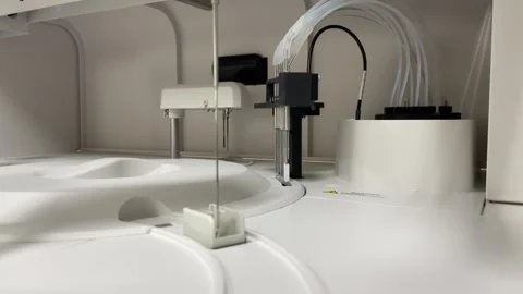 Automate analyzing in modern laboratory. Stock Footage 247171661