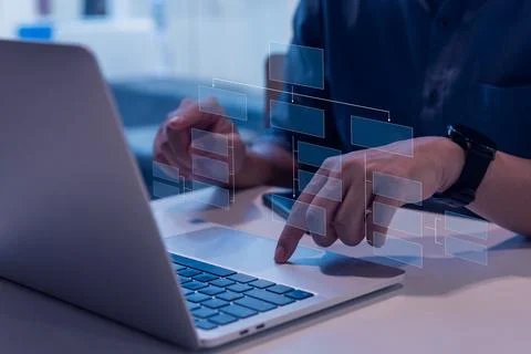 Automate business processes and workflows using flowcharts. Establish a hie.. Stock Photos