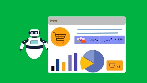 Automate E-Commerce Sales &amp; Analytics with AI Bot Automation | Boost Growth Fast Stock Footage 340367616