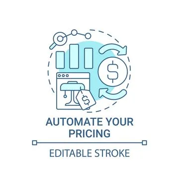 Automate pricing concept icon Illustrazione stock