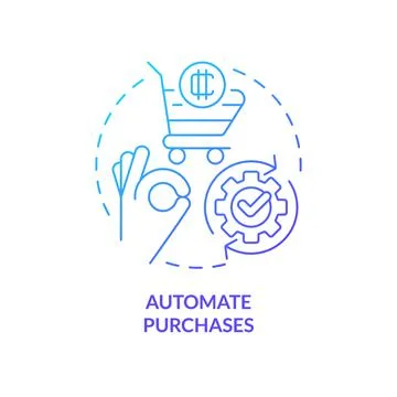 Automate purchases blue gradient concept icon Illustrazione stock