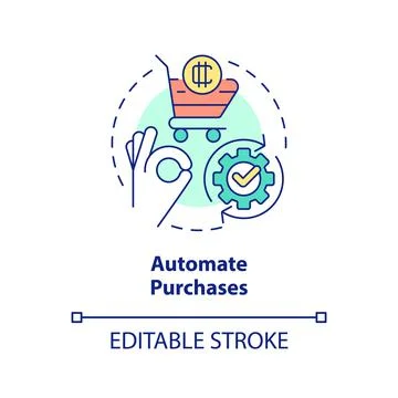 Automate purchases concept icon Illustrazione stock