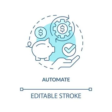 Automate turquoise concept icon Stock Illustration