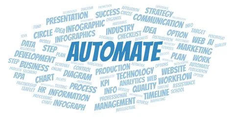 Automate typography word cloud create with the text only. Stock Illustration
