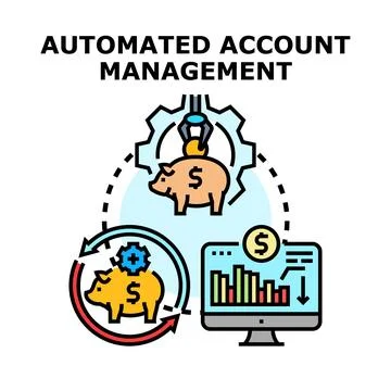 Automated account management process and digital control Stock Illustration