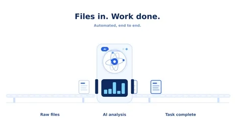 Automated AI File Processing Workflow Animation Stock Footage 348545310