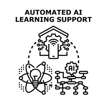 Automated ai learning support system technologies 스톡 일러스트