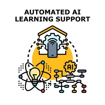 Automated ai learning support system technologies Illustrazione stock
