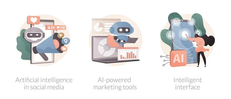 Automated algorithm abstract concept vector illustrations. Stock Illustration