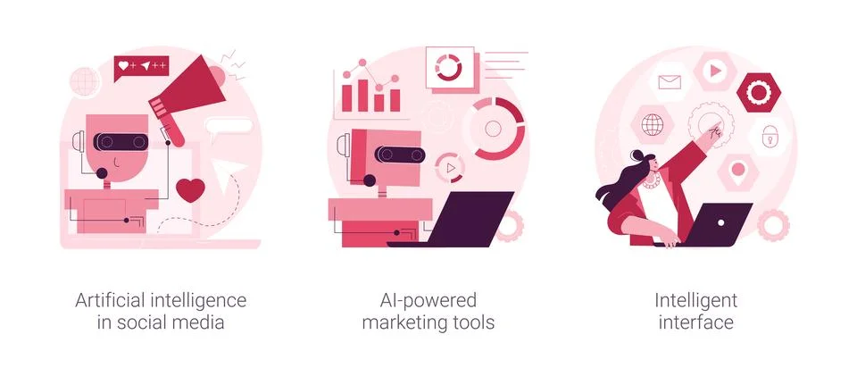 Automated algorithm abstract concept vector illustrations. Stock Illustration