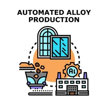 Automated alloy production with artificial intelligence in manufacturing Stock Illustration