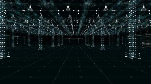 The automated and digitalized warehouse of the future Stock-Illustration
