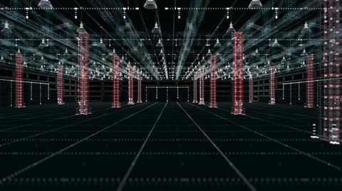 The automated and digitalized warehouse of the future Stock-Illustration