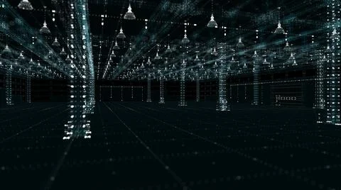 The automated and digitalized warehouse of the future Stock-Illustration