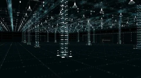 The automated and digitalized warehouse of the future Stock-Illustration