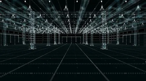 The automated and digitalized warehouse of the future Stock-Illustration