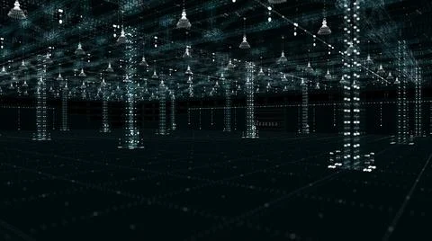 The automated and digitalized warehouse of the future Stock-Illustration