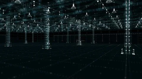 The automated and digitalized warehouse of the future Stock-Illustration