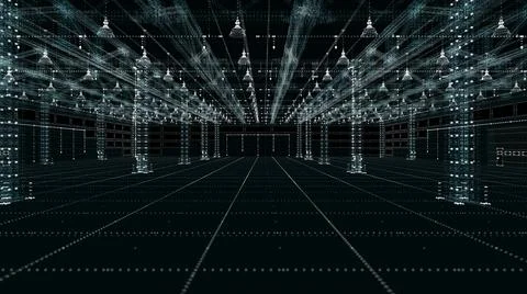 The automated and digitalized warehouse of the future Stock-Illustration