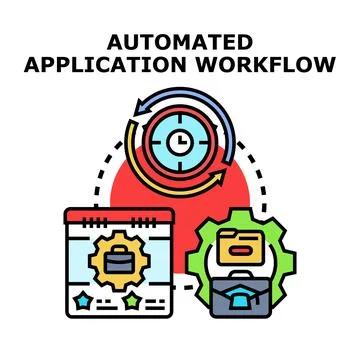 Automated application workflow process and task management Stock Illustration