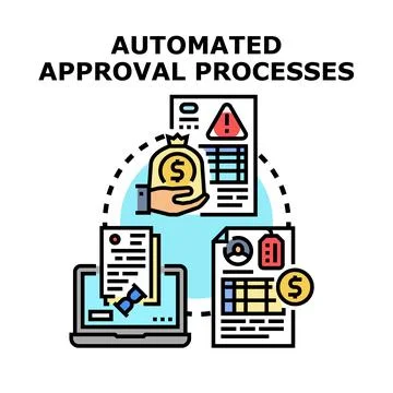 Automated approval processes concept for business workflow Stock Illustration