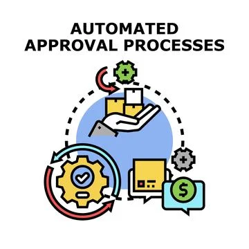 Automated approval processes concept vector illustration delivering value Stock Illustration