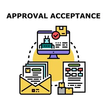 Automated approval system for online document acceptance Stockillustratie