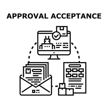 Automated approval system for online document acceptance Illustrazione stock
