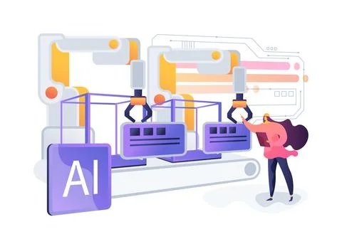 Automated Assembly Line abstract concept vector illustration. Stock Illustration