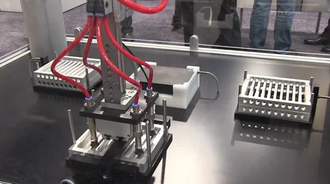 Automated assembly by robot 스톡 동영상 56487993