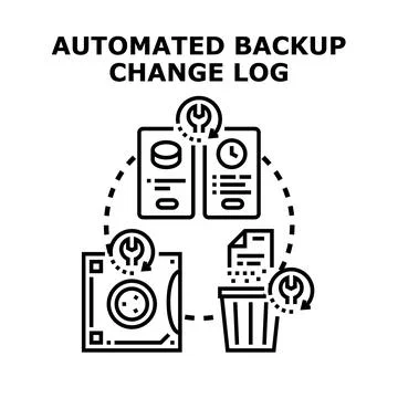 Automated backup change log process management vector イラスト素材