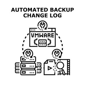 Automated backup change log process management vector Stock Illustration