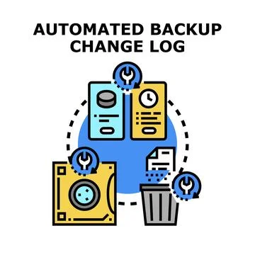 Automated backup change log process management vector Stock Illustration