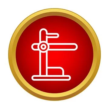 Automated barrier gate icon on a red and gold circle Stock Illustration