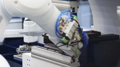 Automated bending cell machine Stock Footage 90749598