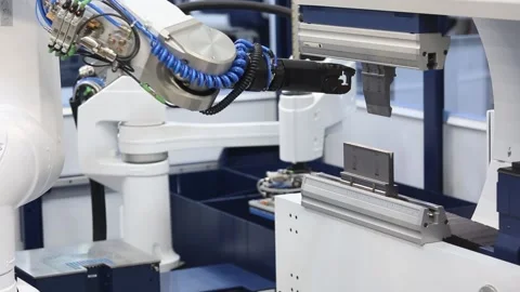 Automated bending cell machine 库存影片 90749988