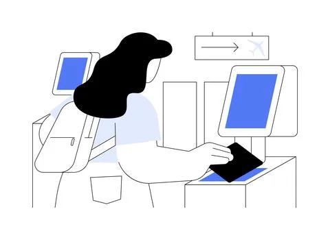 Automated border control abstract concept vector illustration. Stock Illustration