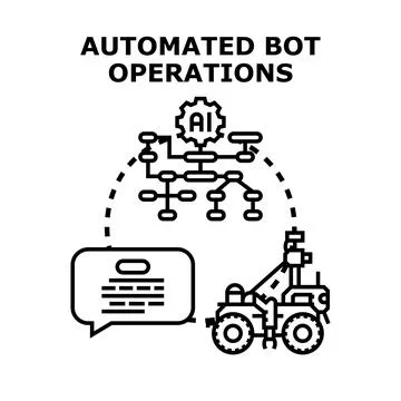 Automated bot operations planning via artificial intelligence Stock Illustration