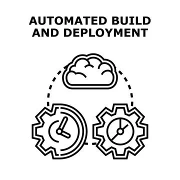 Automated build and deployment process on cloud platform Stock Illustration
