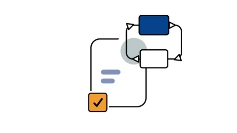 Automated Business Process Flowchart Icon Stock Footage 343509420