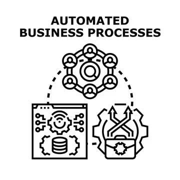 Automated business processes optimization and digital transformation Stock Illustration