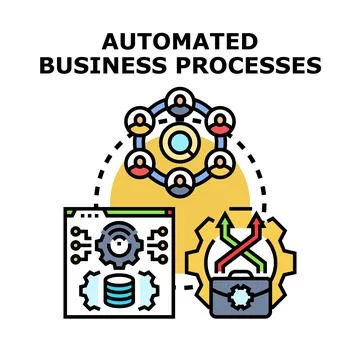 Automated business processes optimization and digital transformation Stock Illustration