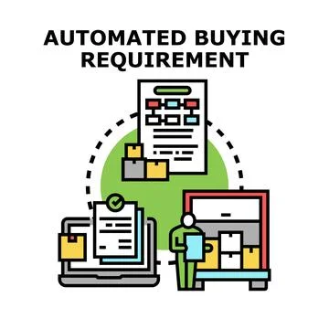 Automated buying requirement for streamlined procurement process Stock Illustration