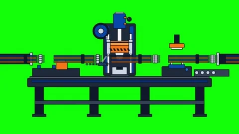 Automated Cable Assembly and Connector Crimping Process Stock Footage 347896048