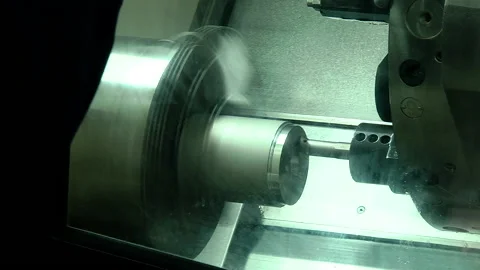 Automated cnc turning milling machine Stock Footage 160364129