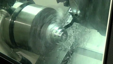 Automated cnc turning milling machine Stock Footage 160364946