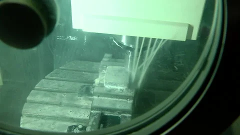 Automated cnc turning milling machine Stock Footage 160366143
