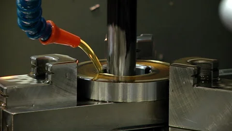 Automated cnc turning milling machine Stock Footage 160367141